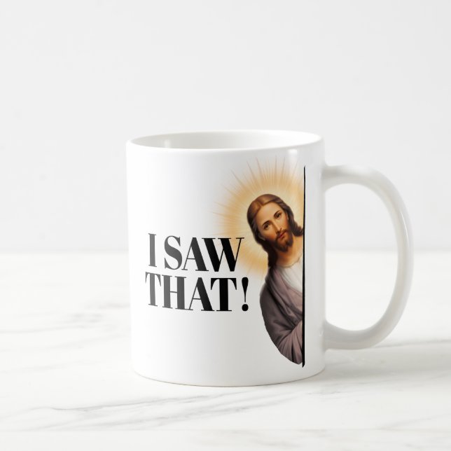 Taza De Café Cita divertida de Jesús - Vi Eso (Derecha)