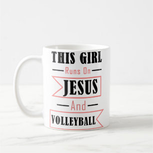 Taza De Café Cita divertida de Jesús y voleibol cristiano depor