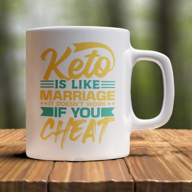 Taza De Café Cita divertida de Keto (Funny Keto Diet Cheating Quote Coffee Mug)