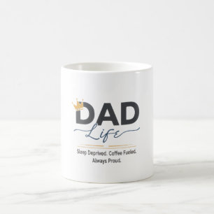 Taza De Café Cita divertida de la corona de la vida del papá - 