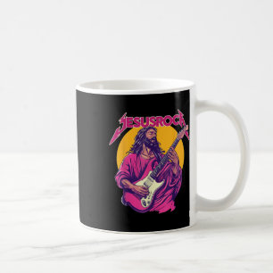 Taza De Café Cita divertida de la Retro Cristiana Jesús Rock Ba