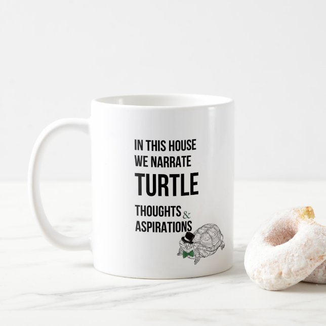 Taza De Café Cita divertida de los amantes de TURTLE (Con donut)