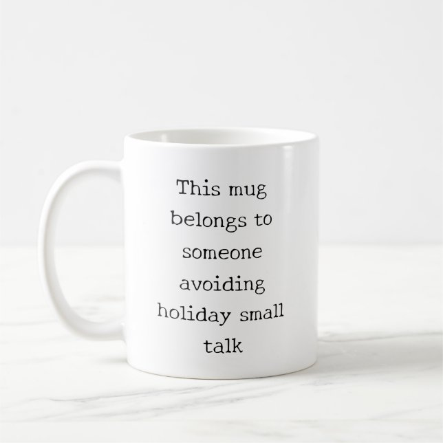 Taza De Café Cita divertida de Navidad para introvertidos  (Izquierda)