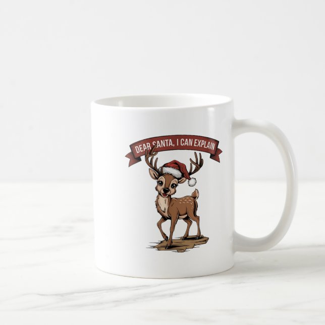 Taza De Café Cita divertida de Navidades - Querido Papá Noel, p (Derecha)