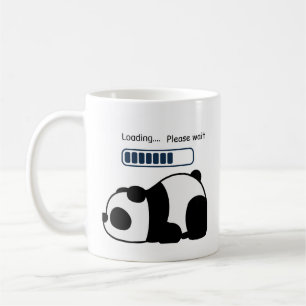 Taza De Café Cita Divertida de Panda Cargando Por Favor Espere