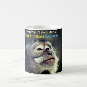 Taza De Café Cita divertida de pensamiento de mono