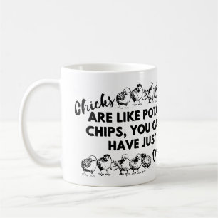 Taza De Café Cita divertida de pollo: Las chicas son como las c