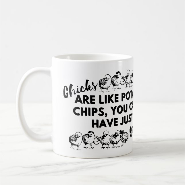 Taza De Café Cita divertida de pollo: Las chicas son como las c (Izquierda)