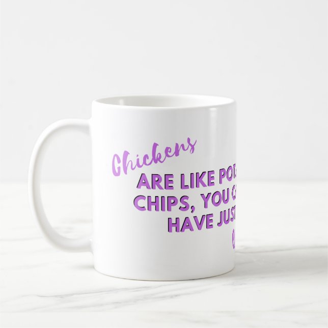Taza De Café Cita divertida de pollo: Papas de pollo picando pú (Izquierda)