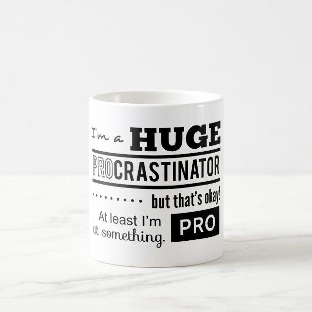 Taza De Café Cita divertida de procrastinador (Centro)