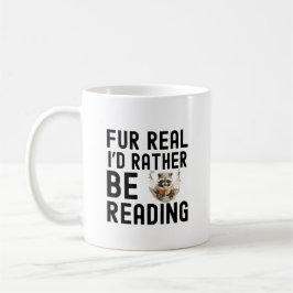 Taza De Café Cita divertida de Raccoon Leyendo libro Lover