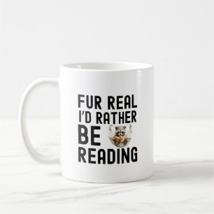 Taza De Café Cita divertida de Raccoon Leyendo libro Lover