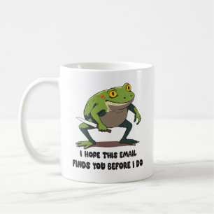 Taza De Café Cita divertida de rana con cuchillo Meme