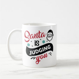 Taza De Café Cita Divertida de Santa Te Está Juzgando