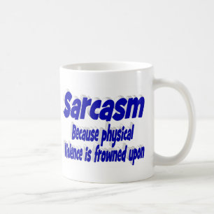 Taza De Café Cita divertida de sarcasmo tipografía azul