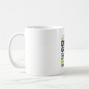 Taza De Café Cita divertida de tortuga corredor lento grabado v