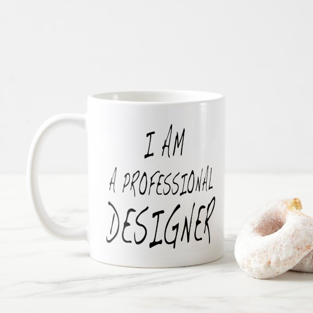 Taza De Café Cita divertida del diseñador soy diseñador (Con donut)