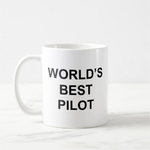 Taza De Café Cita divertida del mejor piloto del mundo con text
