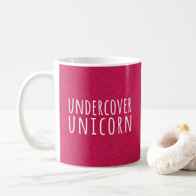 Taza De Café Cita divertida del unicornio secreto (Con donut)