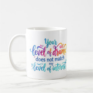 Taza De Café Cita divertida sin drama, dicho sarcástico acuarel