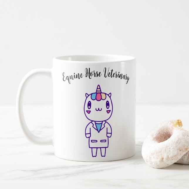 Taza De Café Cita divertida sobre humor veterinario para cuidad (Con donut)