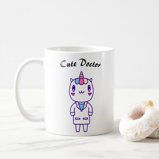 Taza De Café Cita divertida sobre humor veterinario para cuidad (Con donut)