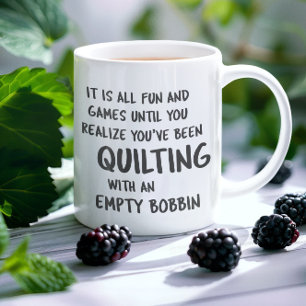 Taza De Café Cita divertida sobre problemas de acolchado para e