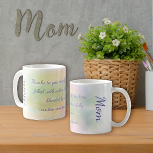 Taza De Café Cita Emocional de Mamá Colores Pastel Acuarela