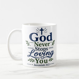 Taza De Café Cita Espiritual Dios Nunca Deja de Amarte
