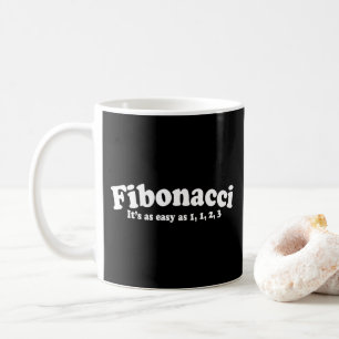 Taza De Café Cita Fácil Como Fibonacci Funny Math