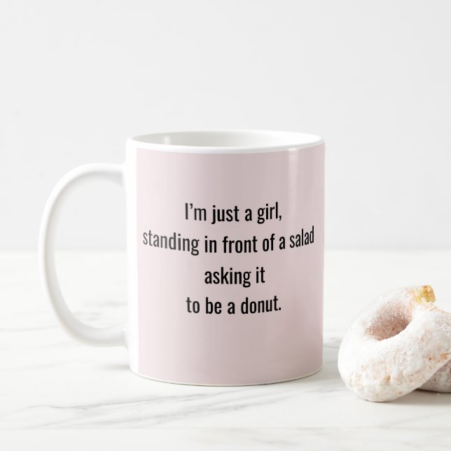 Taza De Café Cita graciosa de "Soy solo un Chica" (Con donut)
