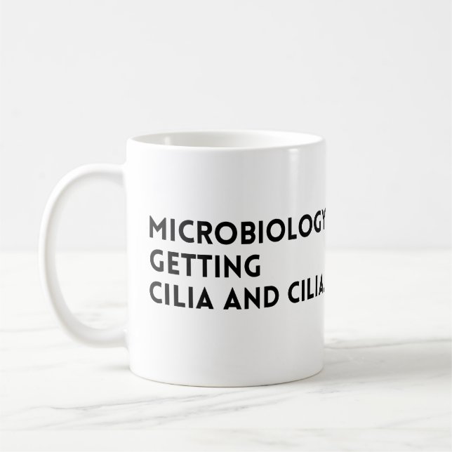 Taza De Café Cita Graciosa Microbiología Para Cilia Y Cilia (Izquierda)