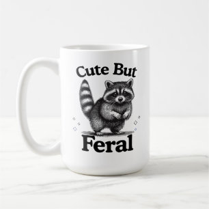 Taza De Café Cita graciosa pero férrea en meme, lindo Raccón