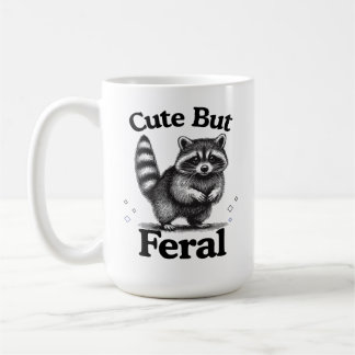 Taza De Café Cita graciosa pero férrea en meme, lindo Raccón