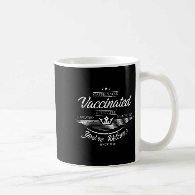Taza De Café Cita gráfica Vacunada de Humor Gráfica Vacuna (Derecha)