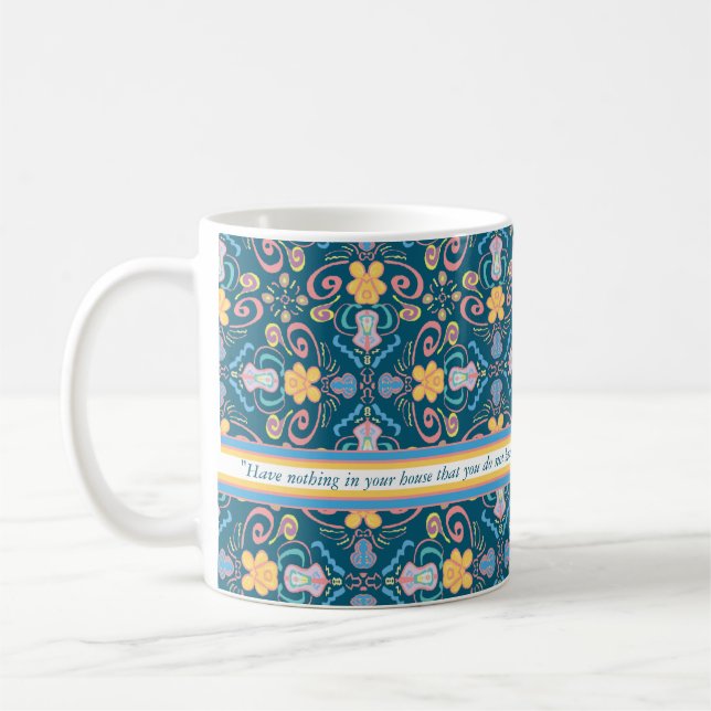 Taza De Café Cita hermosa y útil de William Morris (Izquierda)