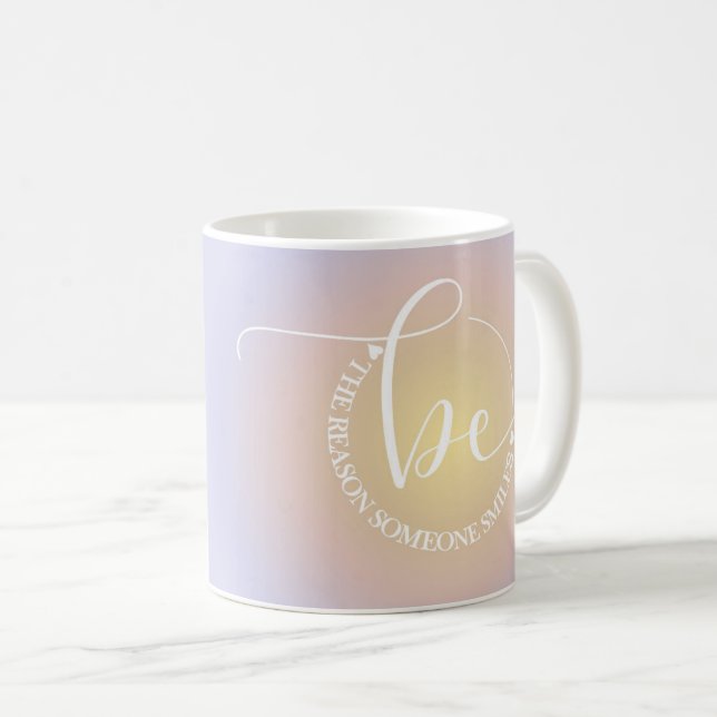 Taza De Café Cita inspiradora azul como café sonriente de algui (Anverso derecho)