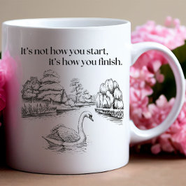 Taza De Café cita inspiradora con swan