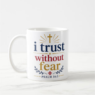 Taza De Café Cita Inspiradora Cristiana Confío Sin Miedo
