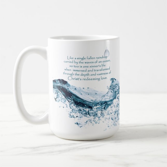 Taza De Café Cita Inspiradora de amor redimiente de Cristo (Izquierda)