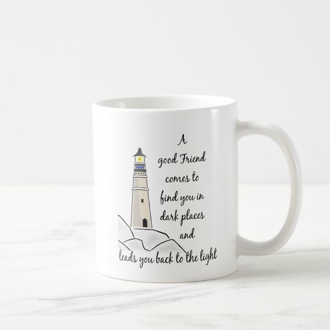 Taza De Café Cita Inspiradora de buen amigo (Derecha)