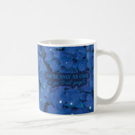 Taza De Café Cita Inspiradora de Hidrangea Azul de las Flores