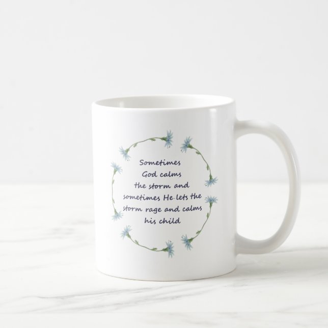 Taza De Café Cita Inspiradora de la tormenta de álamos (Derecha)