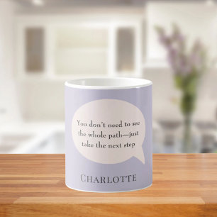 Taza De Café Cita inspiradora de objetivo en rosa lavanda
