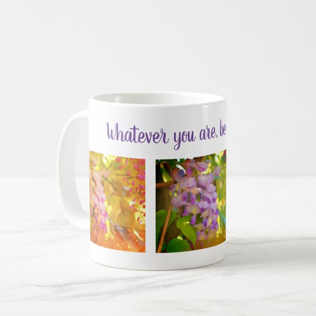 Taza De Café Cita Inspiradora de Wisteria Flower Attitude (Anverso izquierdo)
