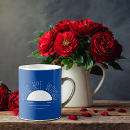 Taza De Café cita inspiradora del sol blanco azul