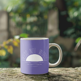 Taza De Café cita inspiradora del sol blanco de lavanda minimal
