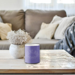 Taza De Café Cita inspiradora del sol blanco lavanda