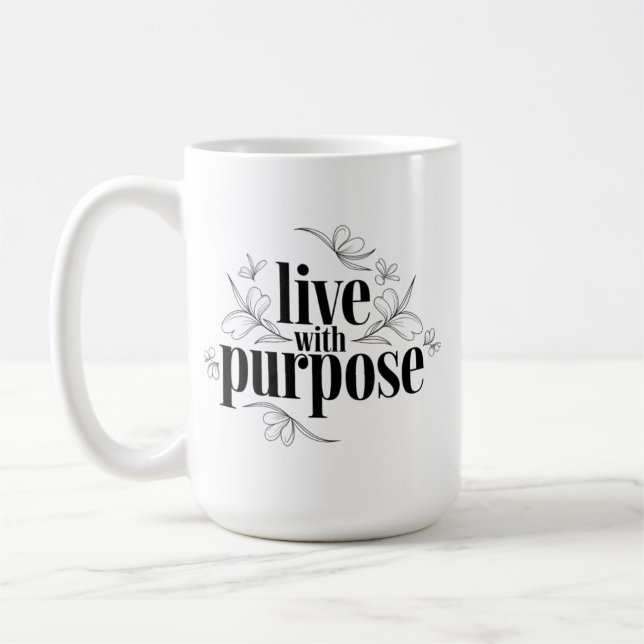 Taza De Café Cita inspiradora, en vivo con propósito (Izquierda)
