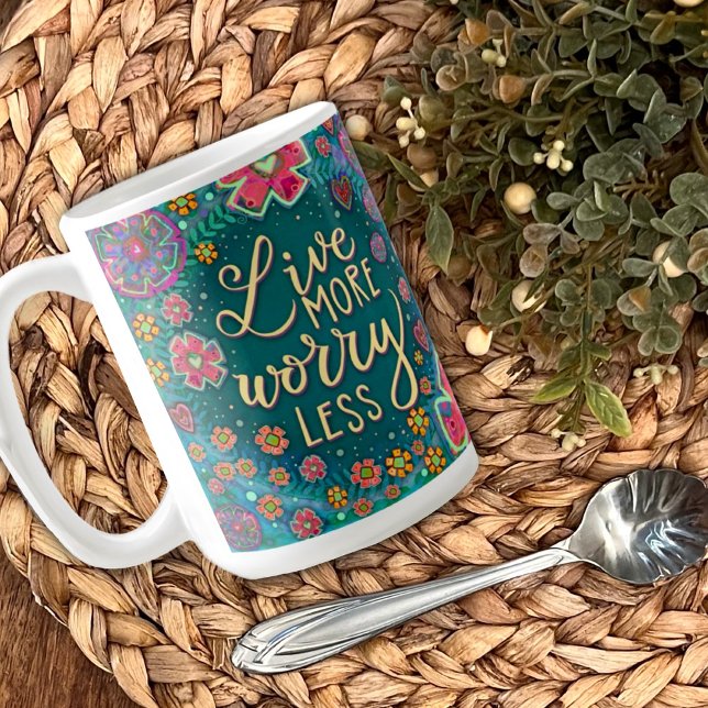 Taza De Café Cita inspiradora Floral Diversión Verde Rosa (Subido por el creador)